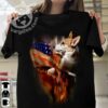 Corgi and eagle the symbol of America – America flag