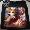 Corgi dog and eagle the symbol of America – America flag