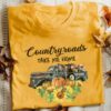 Country roads take me home – Cow on truck, halloween country pumpkin