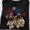 Cute Sloth, Independence Day, American Flag, 4th Of July