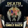 Death smiles at us all only the veterans smile back American soldier Jesus cross eagle wing