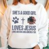 Dog Jesus America Sunflower – She’s a good girl loves Jesus loves her dog and america too
