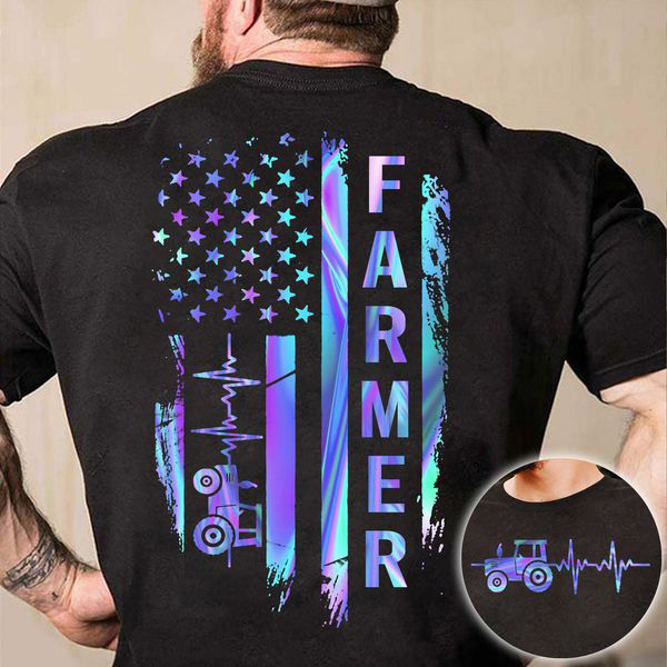 Farmer Heartbeat, American Flag, Independence Day, 4th Of July Farmer Heartbeat, American Flag, Independence Day, 4th Of July