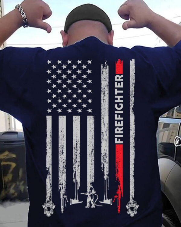 Firefighter the job – America flag, independence day