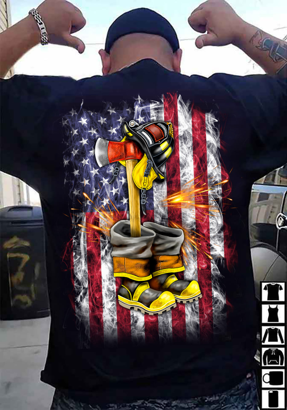 Firefighter the job - America flag, the independence day Firefighter the job - America flag, the independence day