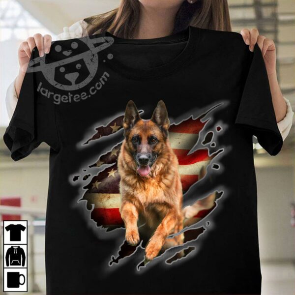 German shepherd dog – America flag, dog lover
