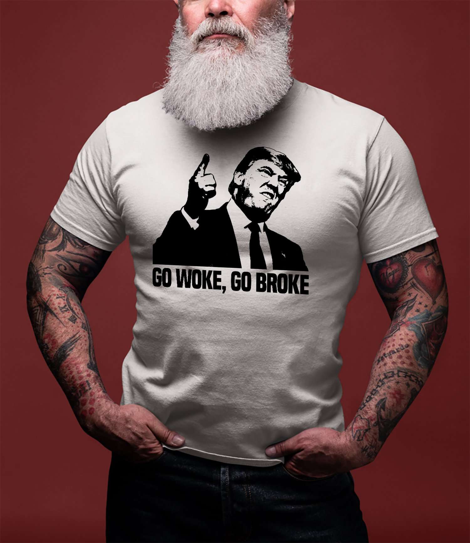 Go woke, go broke - Donald Trump, America president graphic T-shirt Go woke, go broke - Donald Trump, America president graphic T-shirt