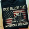 God bless the American trucker US flag