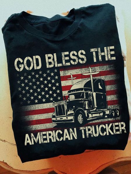 God bless the American trucker US flag God bless the American trucker US flag