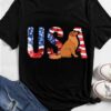 Golden Retriever – USA America Flag