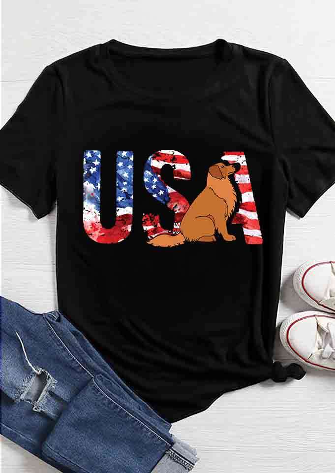 Golden Retriever - USA America Flag Golden Retriever - USA America Flag