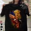 Golden dog and eagle the symbol of America – America flag