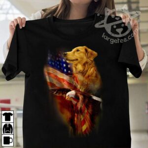 Golden dog and eagle the symbol of America – America flag
