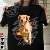 Golden retriever dog – America flag and dog