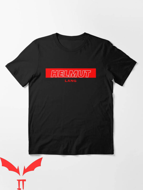 Helmut Lang T-Shirt White Logo On Red Background