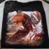 Horse and eagle the symbol of America – America flag