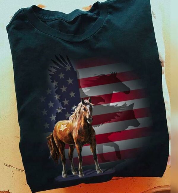 Horse lover, eagle the symbol of America – America flag, independence day