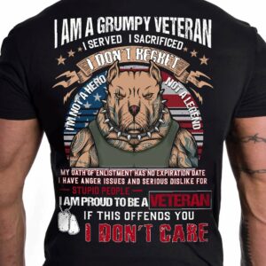 I am a grumpy veteran I don’t regret – Pittbull dog