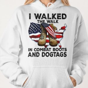 I walked the walk in combat boots and dogtags – America flag