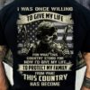 I was once willing to give my life for what this country stood for now I’d give my life to protect my family from what this country has become skull veteran US flag