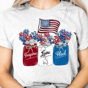 Inspire, love, heal – America flag, independence day