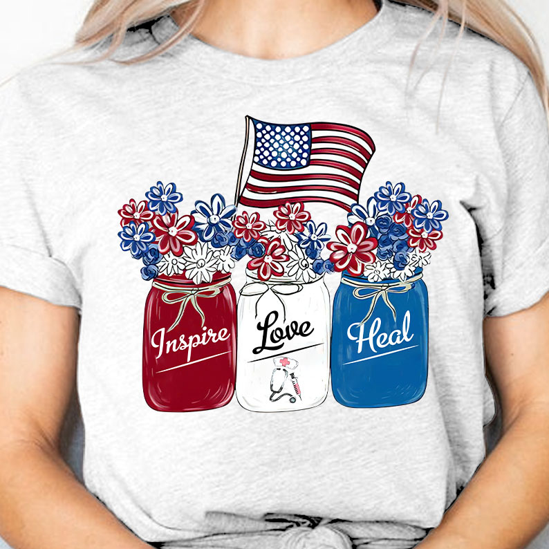 Inspire, love, heal - America flag, independence day Inspire, love, heal - America flag, independence day