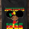 Juneteenth 1865 small black girl with curly hair African American freedom