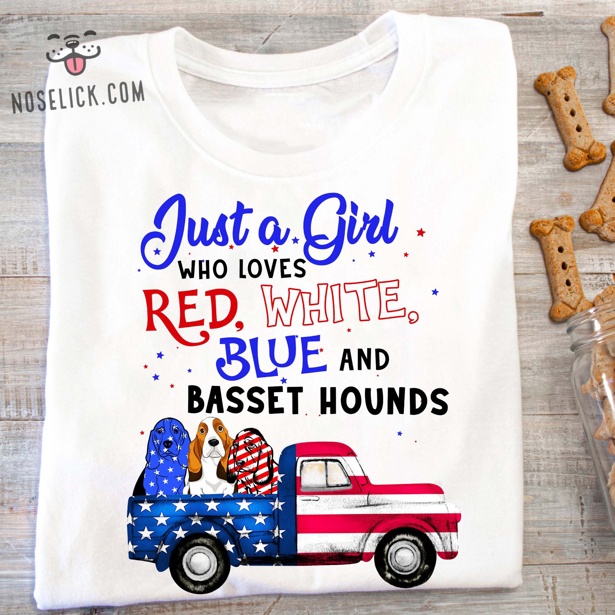 Just a girl who loves red,white, blue and basset hounds - Dog lover Just a girl who loves red,white, blue and basset hounds - Dog lover