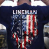 Lineman Shirt, Independence Day, American Flag, 4th Of July