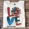 Love One Another, Peace Symbol, American Flag