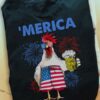 Merica cool chicken with beer firework USA Independence day