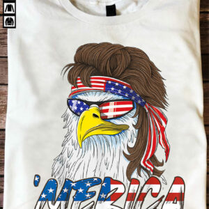 Merica cool eagle with glasses Independence day