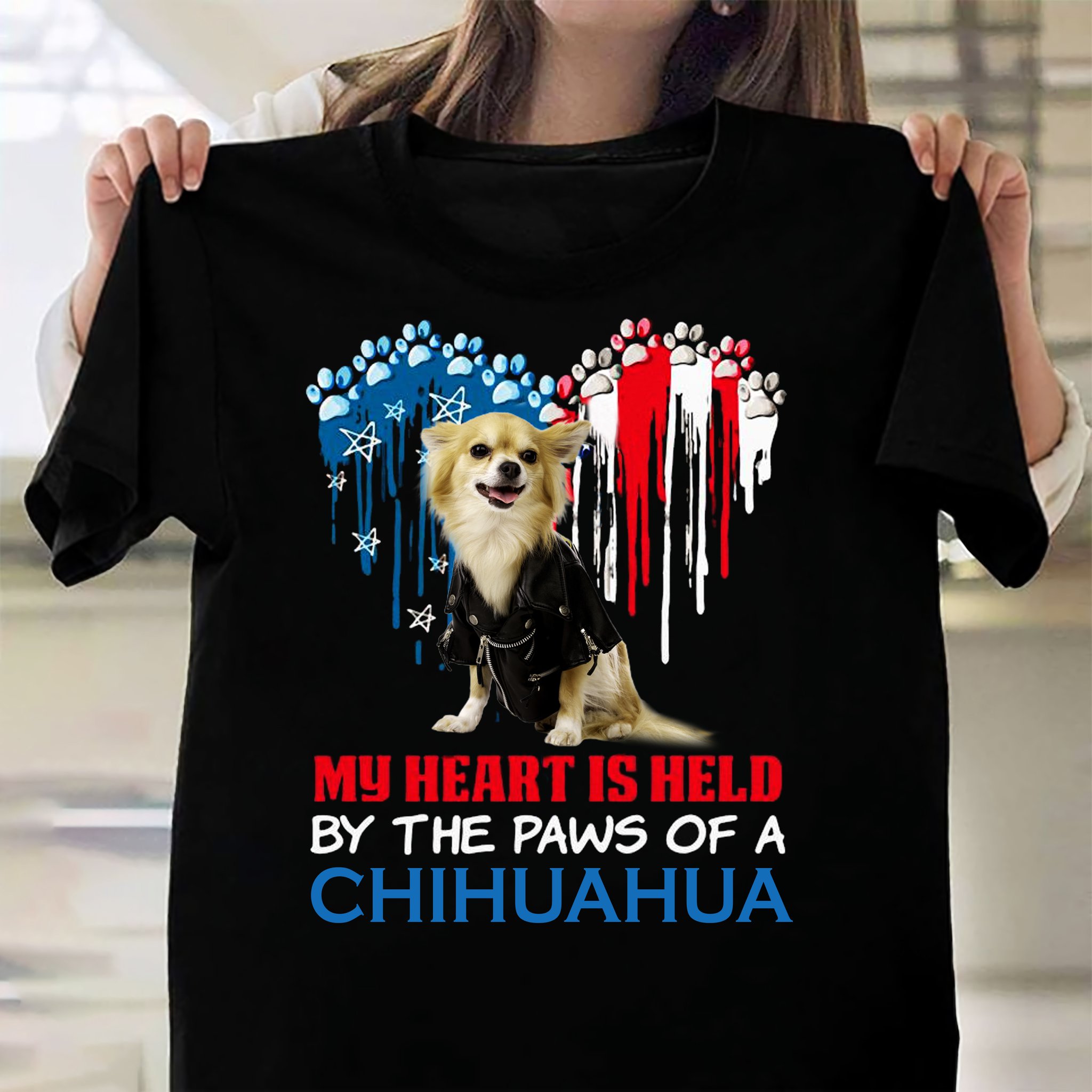 My heart is held by the paws of a Chihuahua - T-shirt for dog lover My heart is held by the paws of a Chihuahua - T-shirt for dog lover