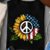 Peace Symbol, Sunflower Lover, American Flag