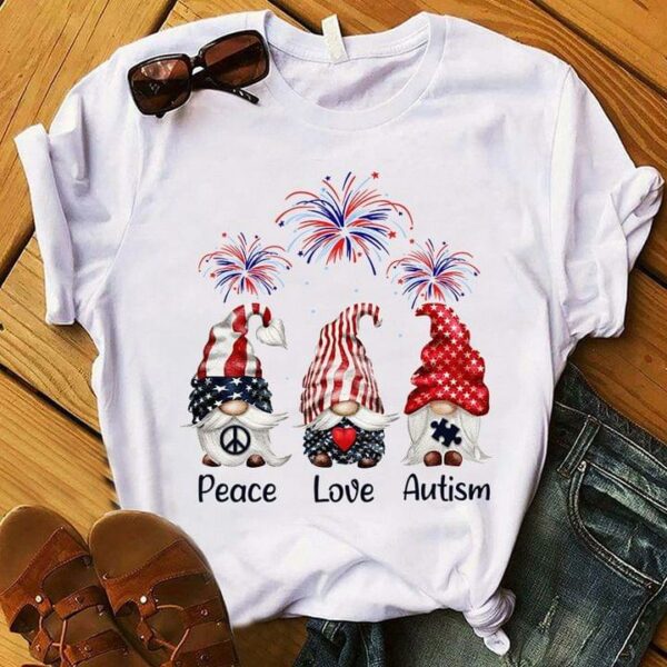 Peace love autism – America flag, autism awareness