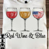 Red Wine And Blue, American Flag, Independence Day, 4th Of July, Wine Lover