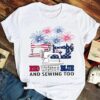 Red white blue and sewing too – Sewing machine, America flag