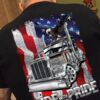 Ride with pride – Proud to be Trucker, American trucker T-shirt