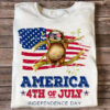 Sloth America Flag – America 4th of July, Independence day