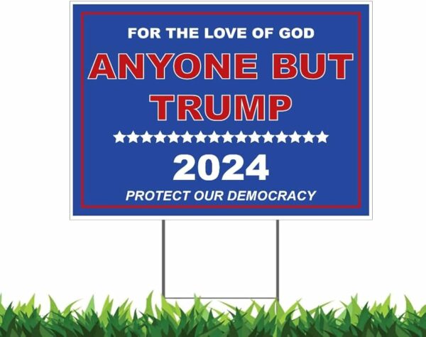 Trump 2024 Yard Sign Anyone But Trump 2024 Protect Democracy