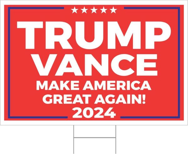 Trump 2024 Yard Sign Make America Great Again Red