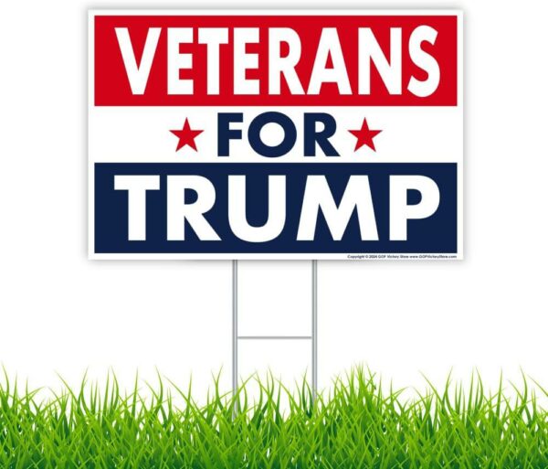 Trump 2024 Yard Sign Military Veterans For Trump