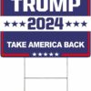Trump 2024 Yard Sign Take America Back Outdoor Decorative