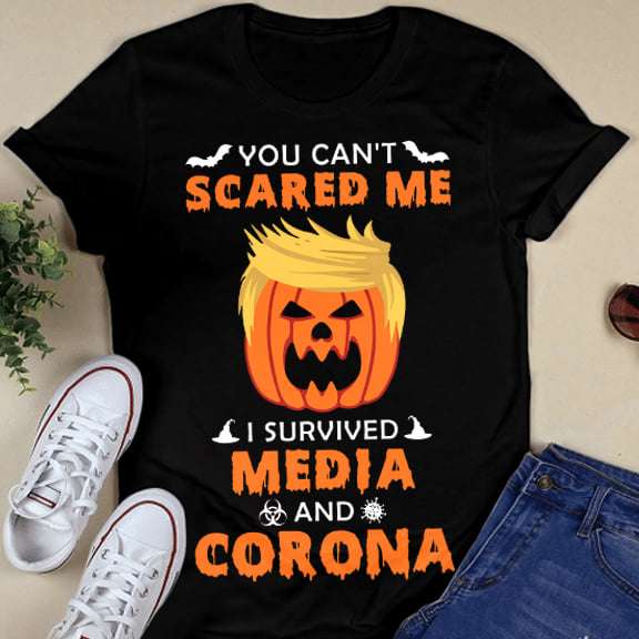 Trump Pumpkin, Halloween Cosume - You can't scared me i survived media and corona Trump Pumpkin, Halloween Cosume - You can't scared me i survived media and corona