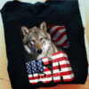 Wolf Lover, USA Shirt, American Flag