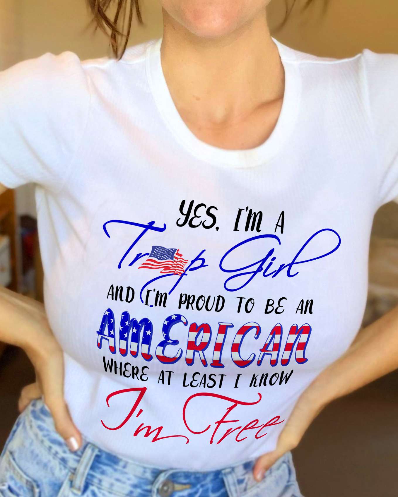 Yes I'm Trump girl and i'm proud to be an american where at least i know Yes I'm Trump girl and i'm proud to be an american where at least i know