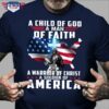a child of God a man of faith a warrior of Christ a soldier of America Christian cross veteran day