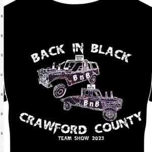 back in black Crawford county team show 2023 BnB cars
