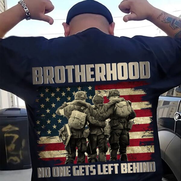 brotherhood no one gets left behind American flag soldier memorial day
