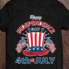 happy Independence day 4th July top hat US flag